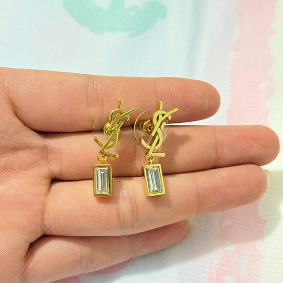 Yves Saint Laurent Jewelry - Yves Saint Laurent Gold-Tone Letter Earrings